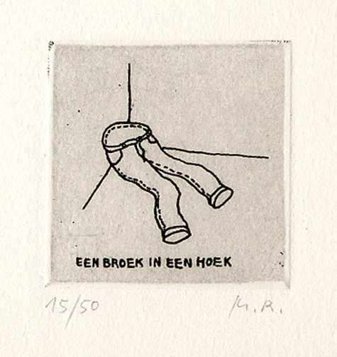 Markus Raetz, Een Broek in een Hoeck, from "11 Schweizer", 1971
