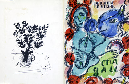 13 sheets from "Derrière le miroir": Míro (4); Calder (2); Chagall (1); Fiedler (2); Ubac (2); Carache (2)