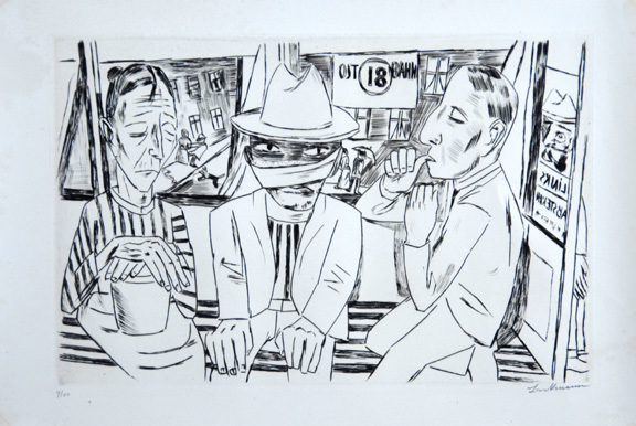 Max Beckmann, In der Trambahn, 1922