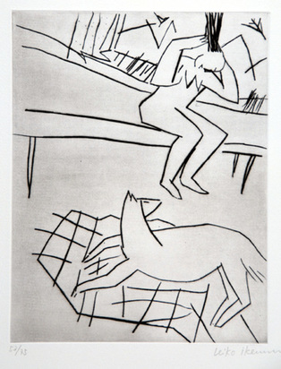 2 sheets: Woman with Dog; Woman with Chair