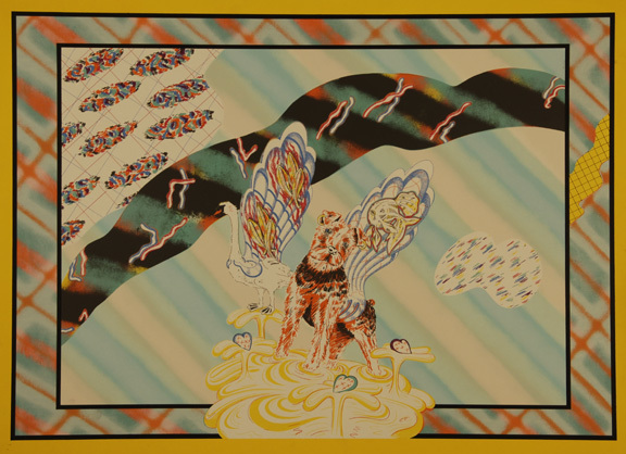 Christian Ludwig Attersee, Kätzchenstelze; Rückenschmuck für Schwäne und Foxel, from "Attersees Schönheit", 1970