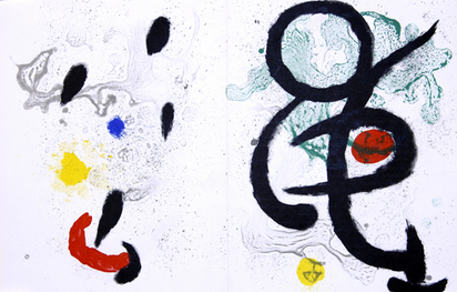 13 sheets from "Derrière le miroir": Míro (4); Calder (2); Kandinsky (1); Fiedler (2); Ubac (2); Carache (2)