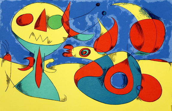 Grafik, 13 sheets from "Derrière le miroir": Míro (4); Calder (2); Chagall (1); Kandinsky (1); Riopelle (1); Fiedler (2); Ubac (1); Van Velde (1)