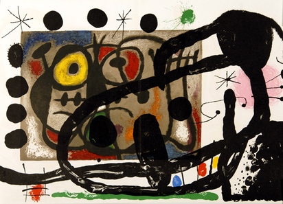 13 sheets from "Derrière le miroir": Míro (4); Calder (1); Chagall (1); Kandinsky (1); Riopelle (1); Fiedler (2); Ubac (2); Garache (1)