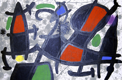 13 sheets from "Derrière le miroir": Míro (4); Calder (1); Chagall (1); Riopelle (2); Fiedler (1); Ubac (2); Van Velde (1); Carache (1)