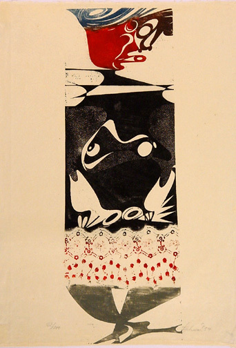 Otto Tschumi, 4 Blätter: Spielkatze, 1948; Taureau, 1949; La Couturière, 1954; Tote Fliege, 1963
