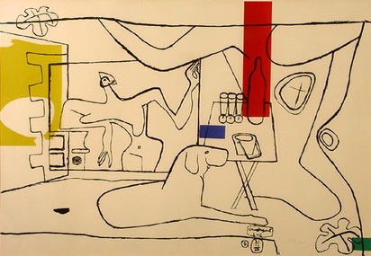 Trois verres d'apéritif, from  "Cortège...", 1960