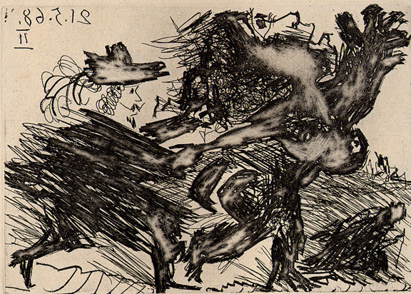 Pablo Picasso, La Célestine - Fuite, 1968, from "La Célestine", 1971
