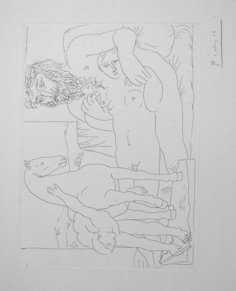 Le repos du sculpteur devant le jeune cavalier, 1933, from "La Suite Vollard", 1939