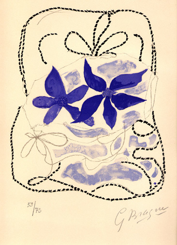 Georges Braque, Les deux iris bleus, from "Lettera amorosa, par René Char", 1963