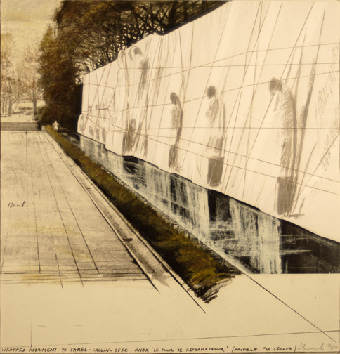 Christo, Wrapped "Mur des Réformateurs", Project for Geneva, 1977
