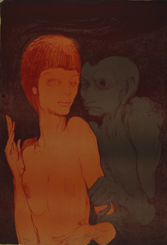 Ernst Fuchs, Der Tod und das Mädchen, approx. 1967