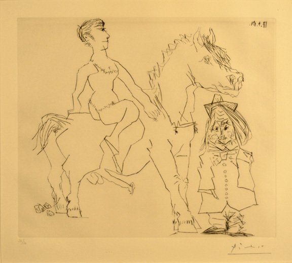 Pablo Picasso, Écuyère avec un vieux clown, 1967