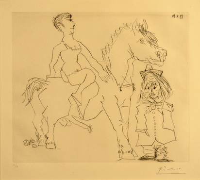 Écuyère avec un vieux clown, 1967