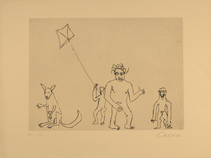 Personnages et cerf volant, from "Santa Claus", 1975