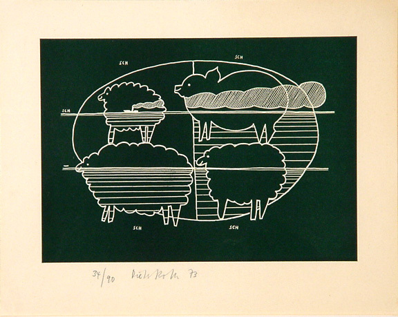 Dieter Roth, 2 sheets, from "Far Away", 1972