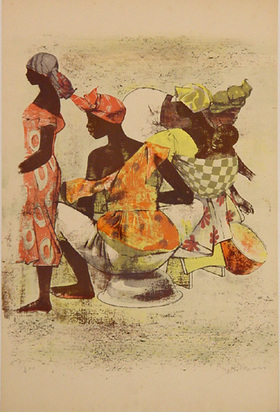 2 sheets: Markt von Dakar, 1951; Die zwei Pferde, 1954