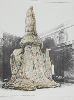 Wrapped Monument to Leonardo, Project for Piazza della Scala, Milan