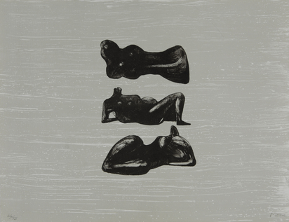 Three Reclining Figures With Water Background