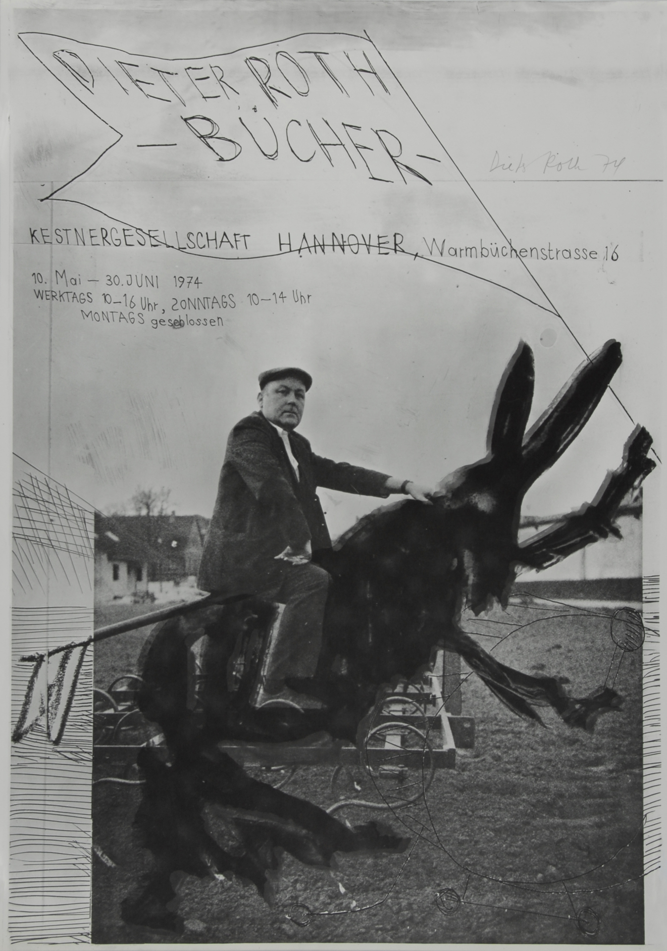 Ausstellungsplakate, 6 Plakate: D. Roth (4); J. Beuys; R. Signer
