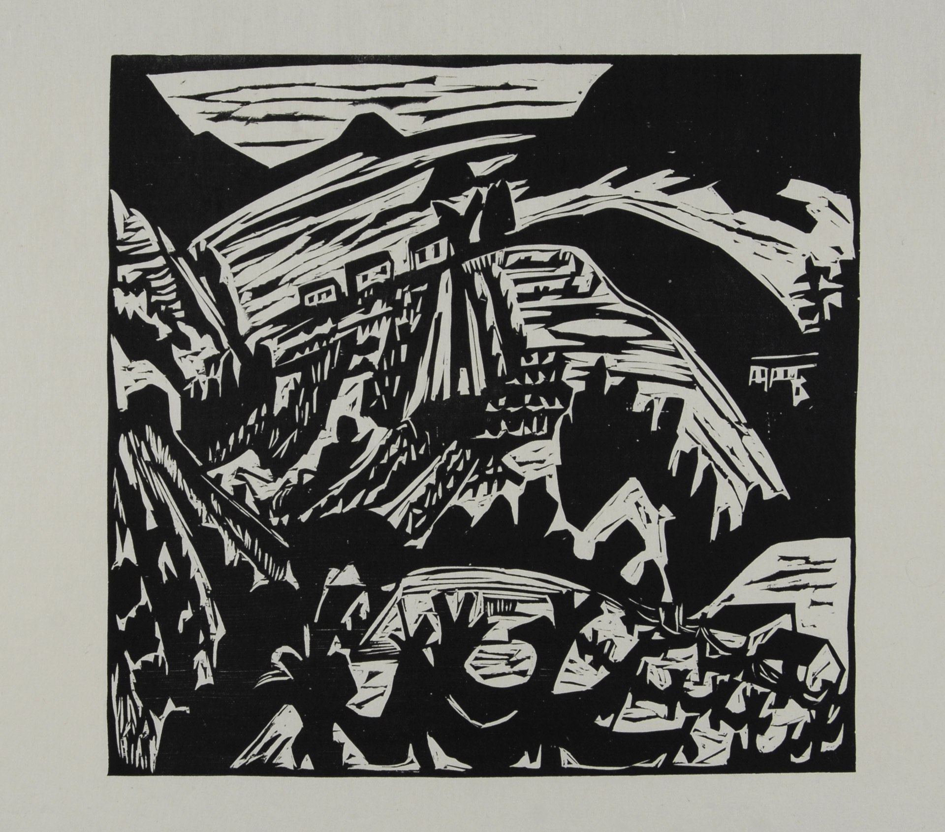 Hermann Scherer, 5 Blätter: Landschaft; Familien; Ohne Titel (3)