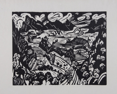 4 Blätter: Landschaft; Zwei Frauen; Ohne Titel (2)