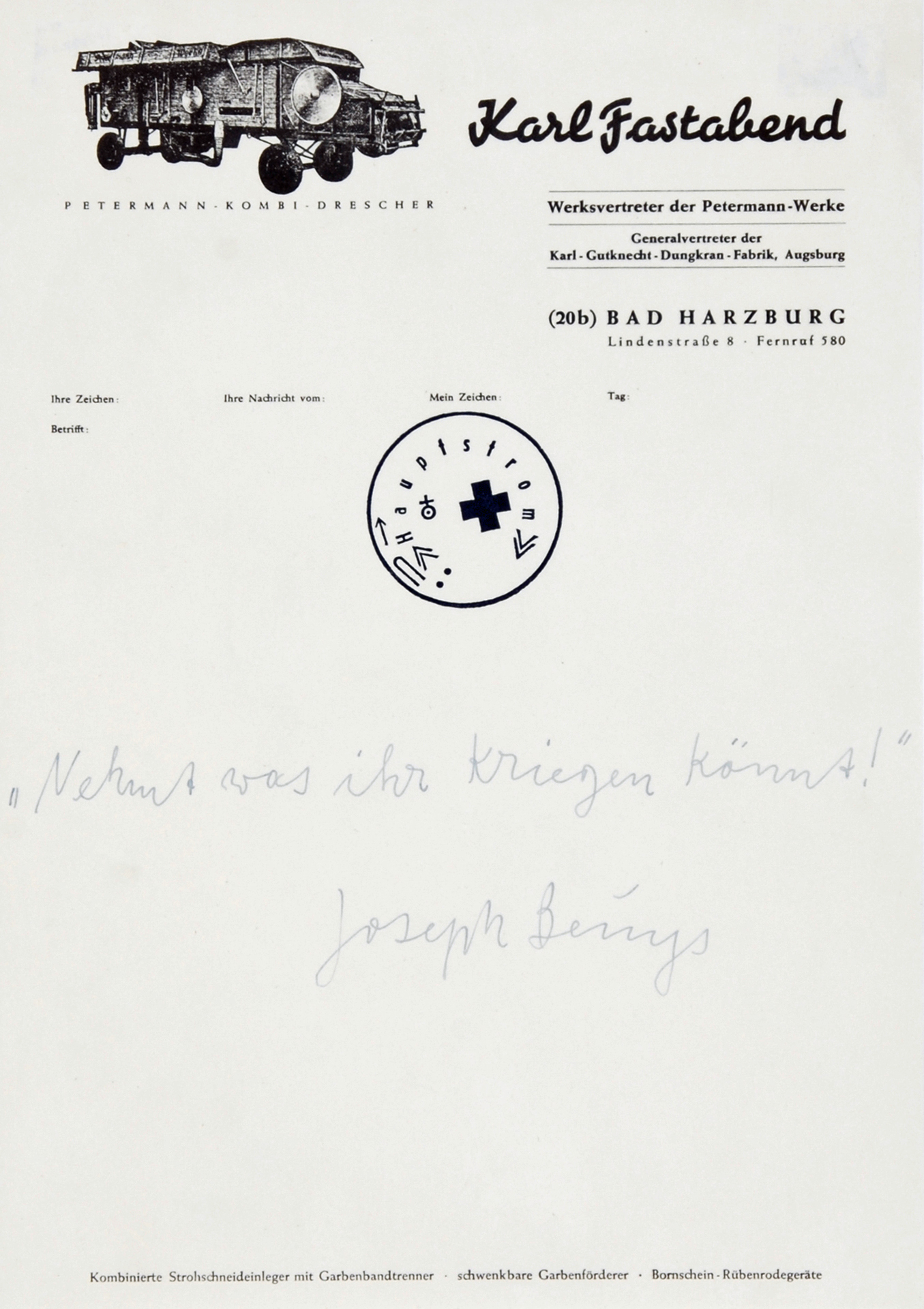 Joseph Beuys, Nehmt was ihr kriegen könnt