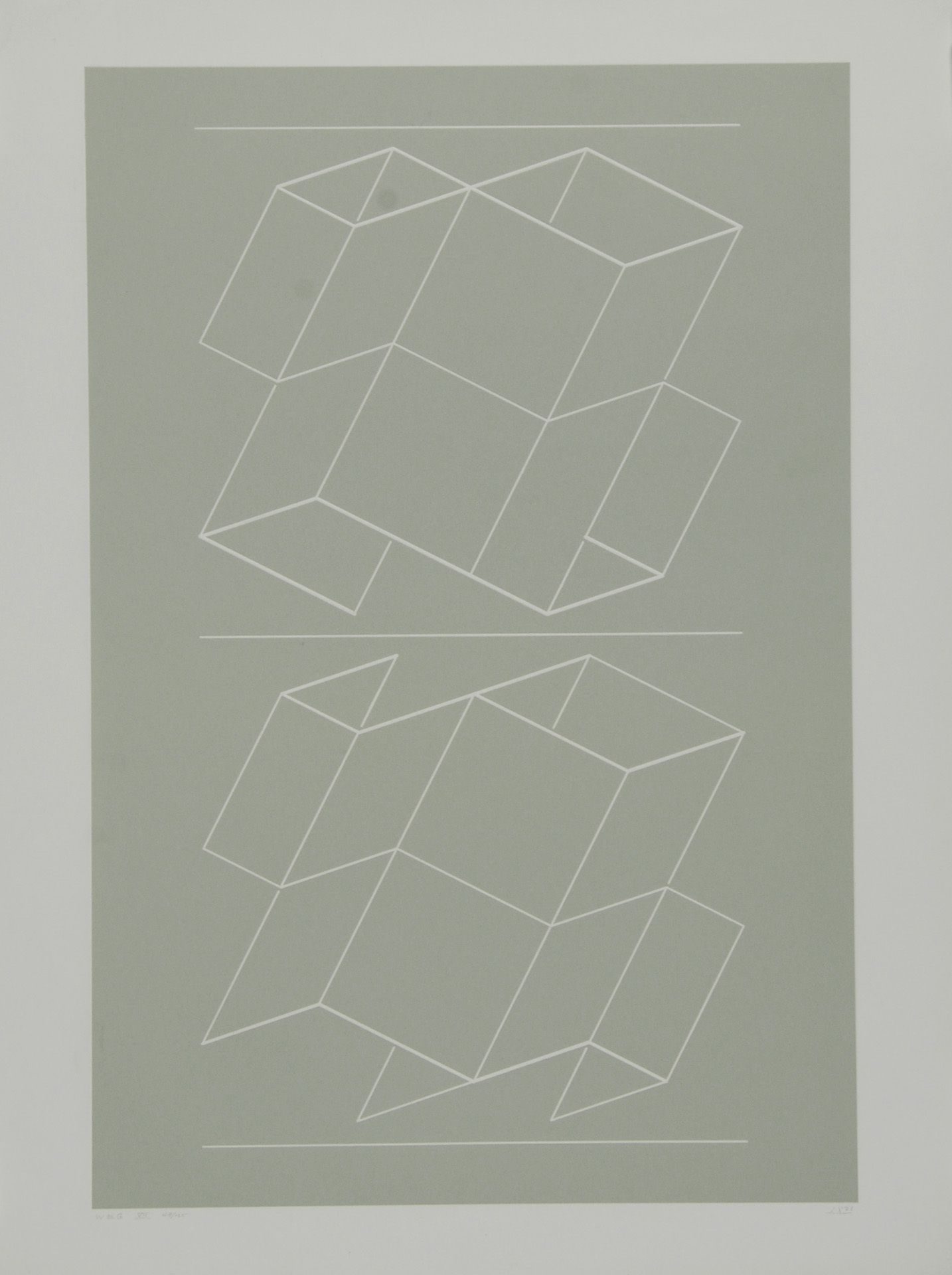 Josef Albers, Weg VII, aus "White Embossings on Gray"