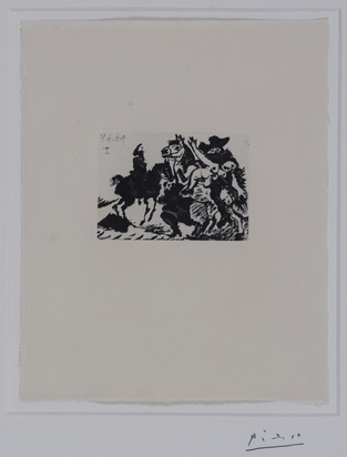 Reître enlevant une femme pour le compte d'un cavalier, 1968, from "La Célestine"