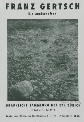 4 Plakate: Cabinet des estampes Musée Rath, Genève, 1989 (2); Graphische Sammlung ETH Zürich, 1993; Kunsthalle Baden Baden, 1995