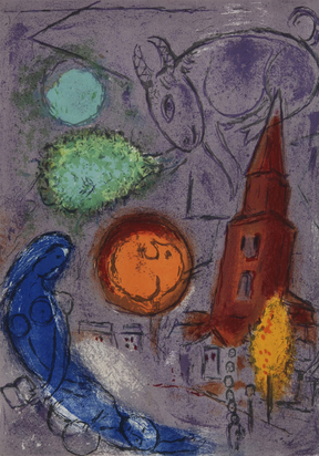 Saint-Germain-des-Près, aus "Derrier le miroir, Paris, Marc Chagall"