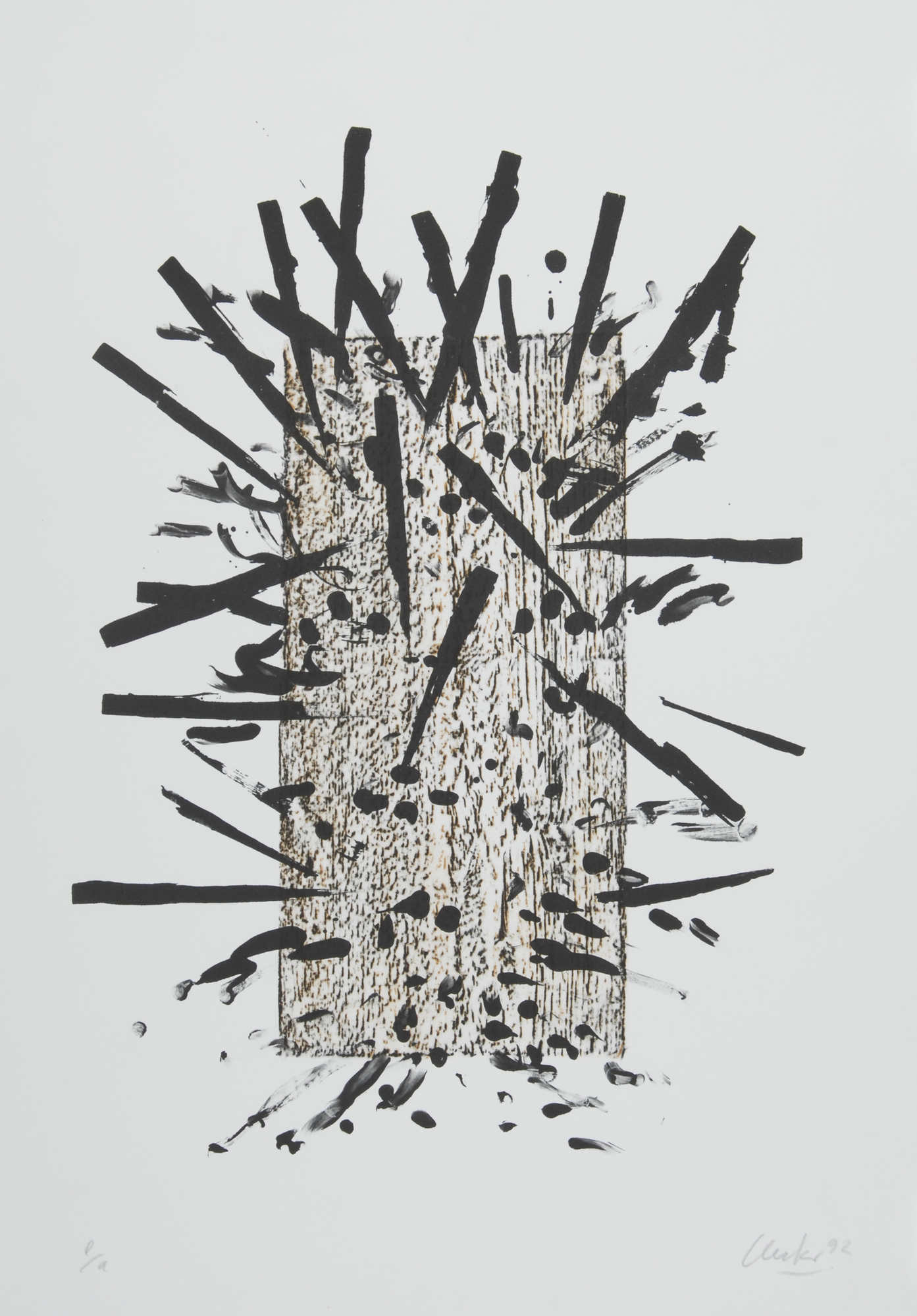 Günther Uecker, 2 sheets: Nagelpfahl