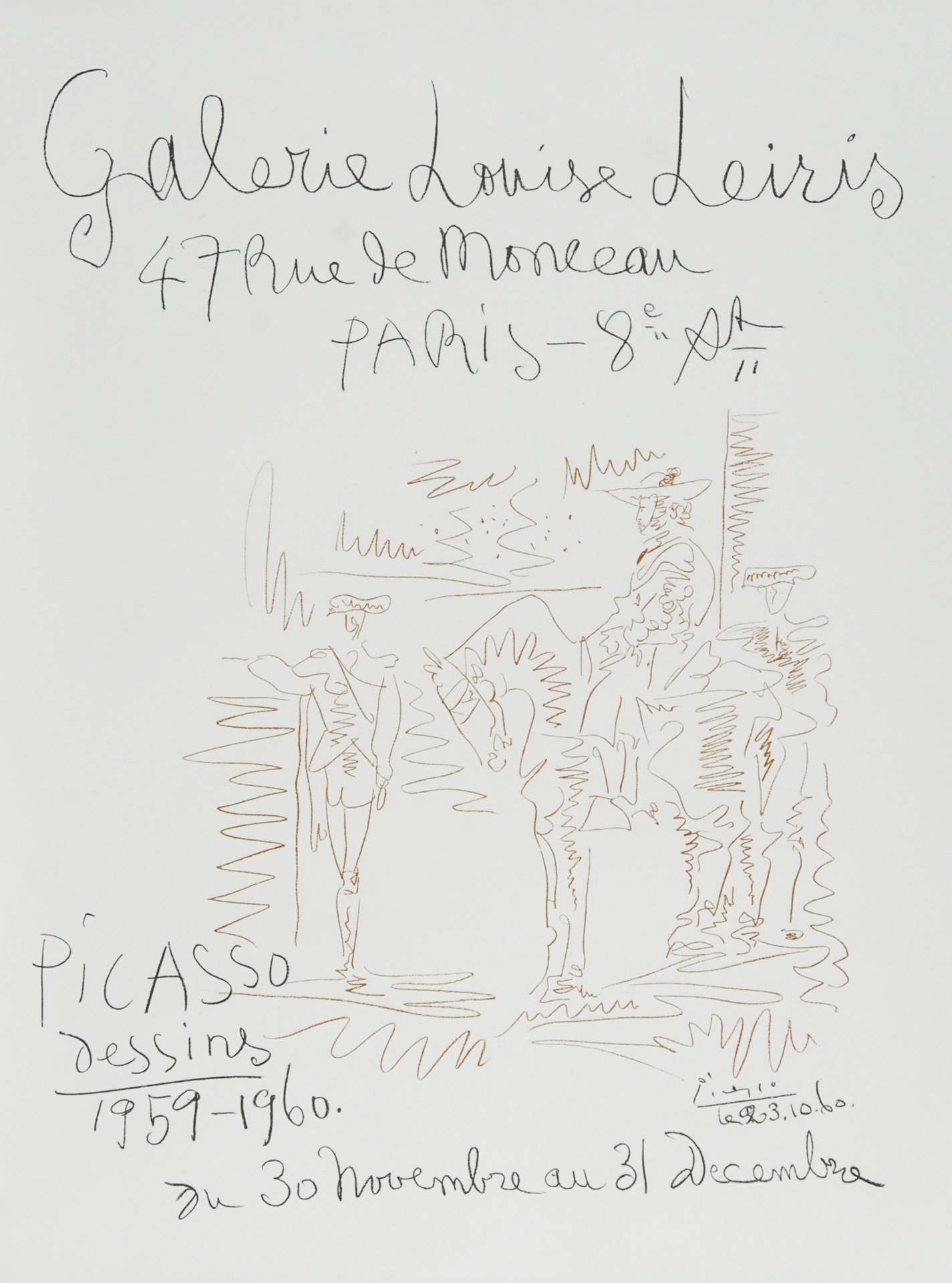 Pablo Picasso, Poster. Galerie Louise Leiris, Picasso dessins