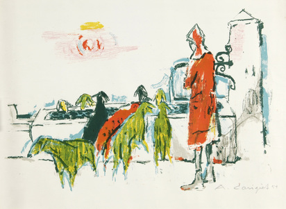 2 Blätter: Schafhirtin, 1954; Begegnung auf Kos, 1962