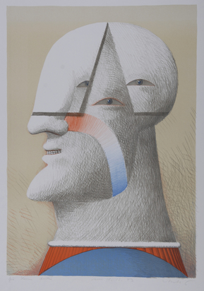 2 Blätter: Blatt aus "Anrufung zum Preis einer Königin", 1965/66; Porträt dreiäugig