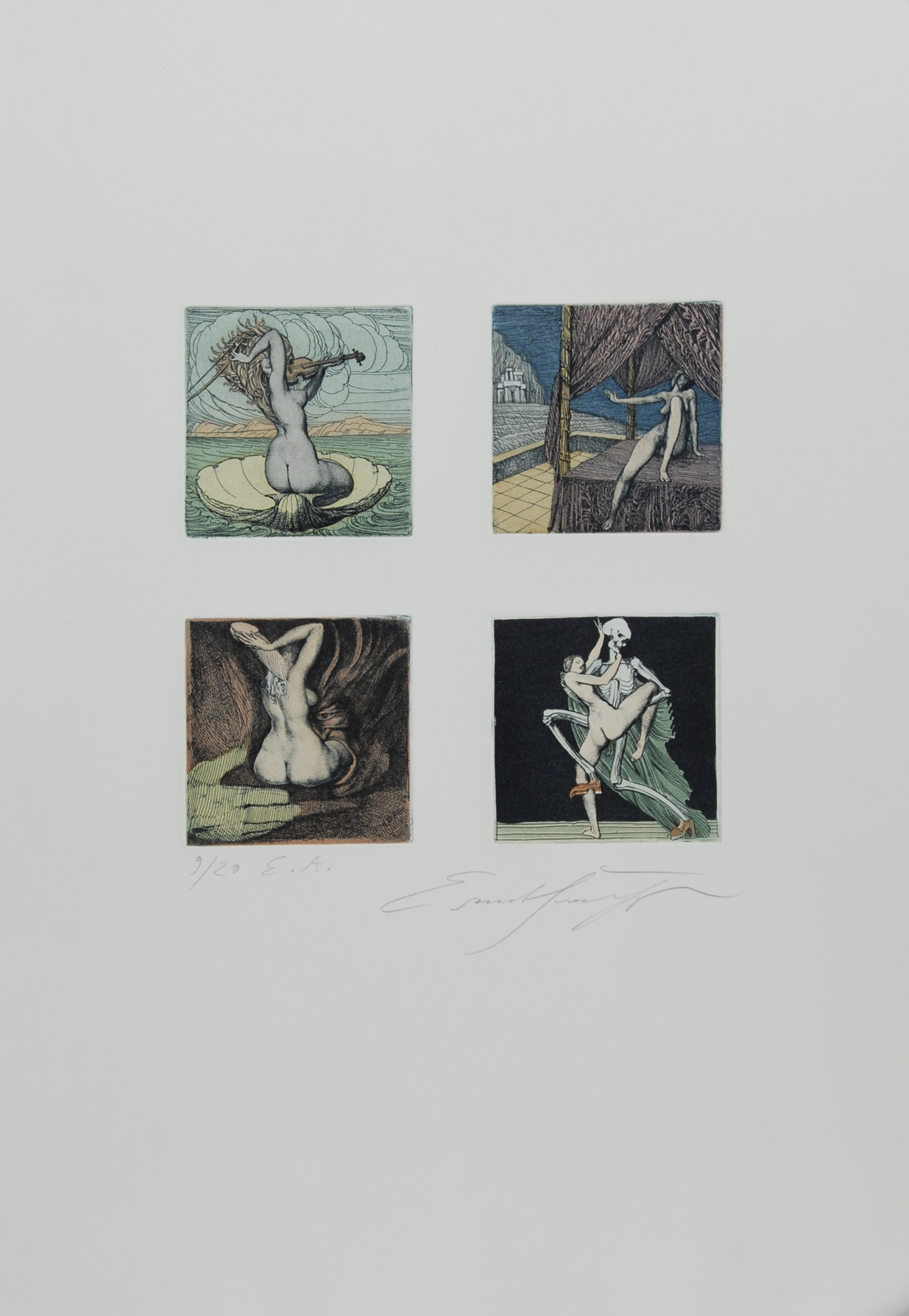 Ernst Fuchs, 2 Blätter: Ohne Titel