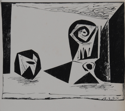 Composition au verre à pied, 1947, to "Dans l'atelier de Picasso"