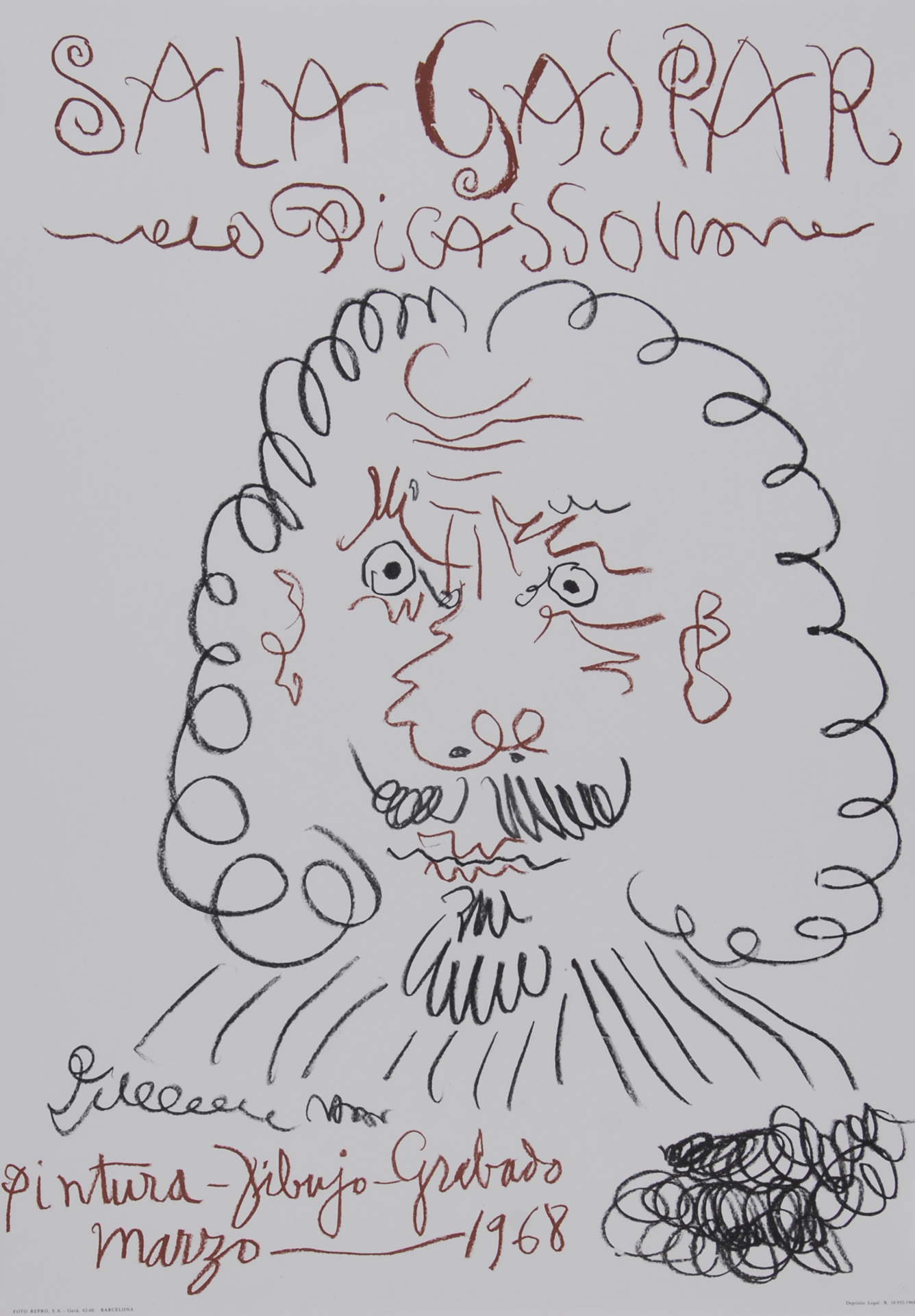 Pablo Picasso, Poster. Sala Gaspar, Barcelona