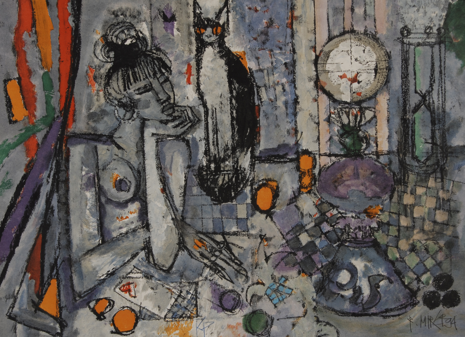 Rudolf Mirer, Frau mit Katze