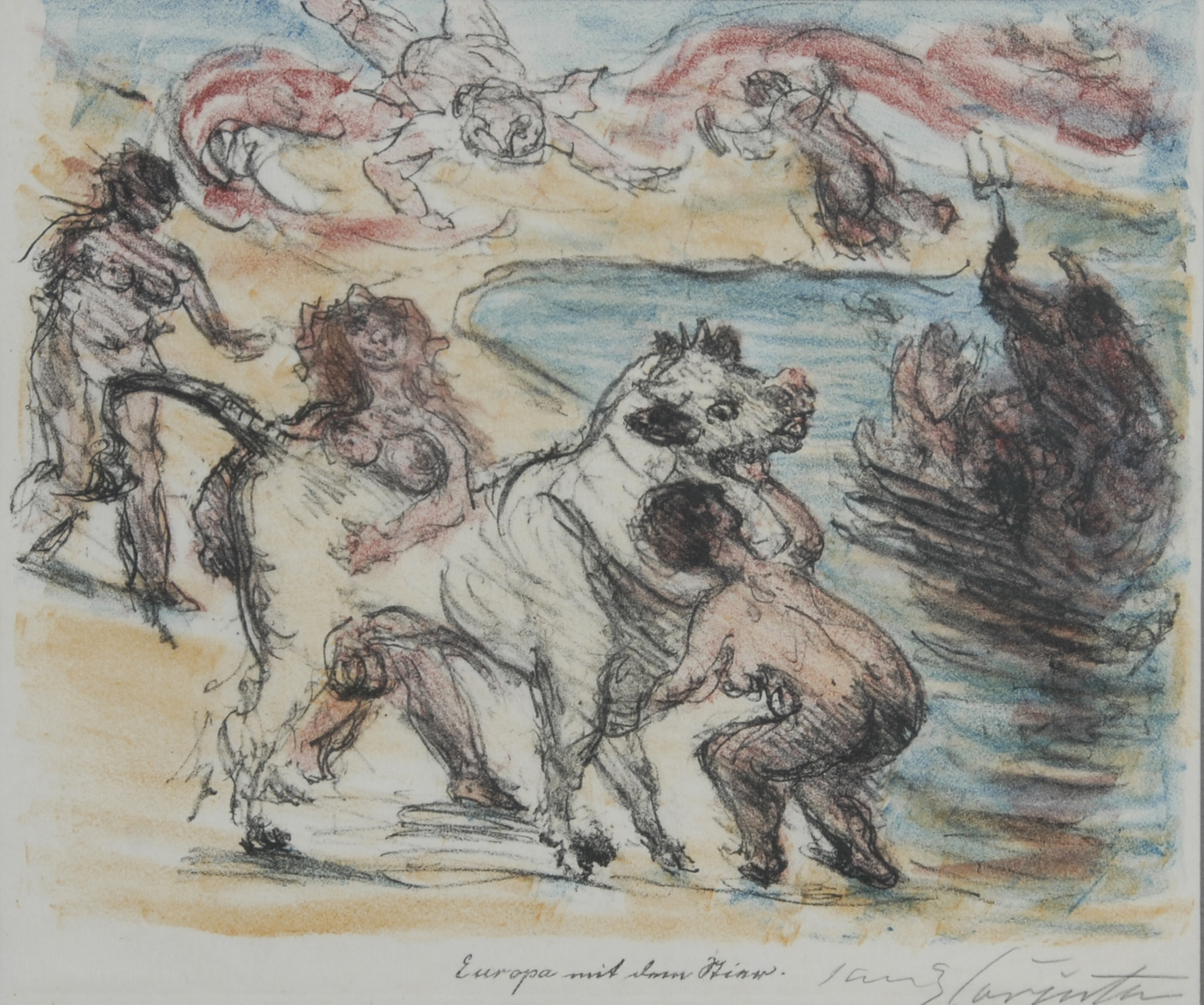 Lovis Corinth, 3 Blätter aus "Liebschaften des Zeus"