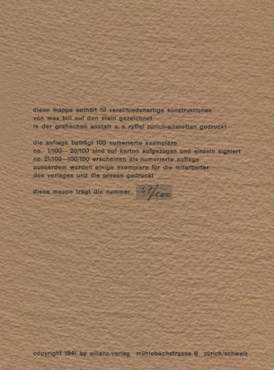 Mappe. Max Bill : 10 Original-Lithos