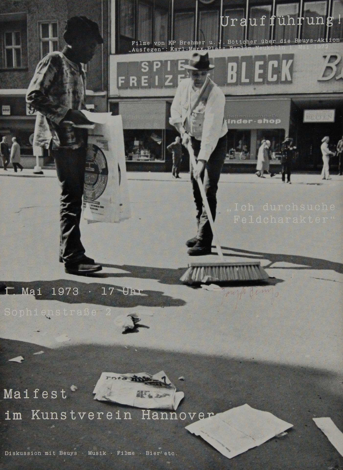 Joseph Beuys, 6 exhibition posters: Kunstverein Hannover, 1973; Kunstgewerbemuseum Zürich, 1973; Modern Art Oxford, 1974; Städtisches Kunstmuseum Bonn, 1980; Städtisches Kunstmuseum Bonn, 1980; Künstlerhaus Eisenturm, Mainz, 1984