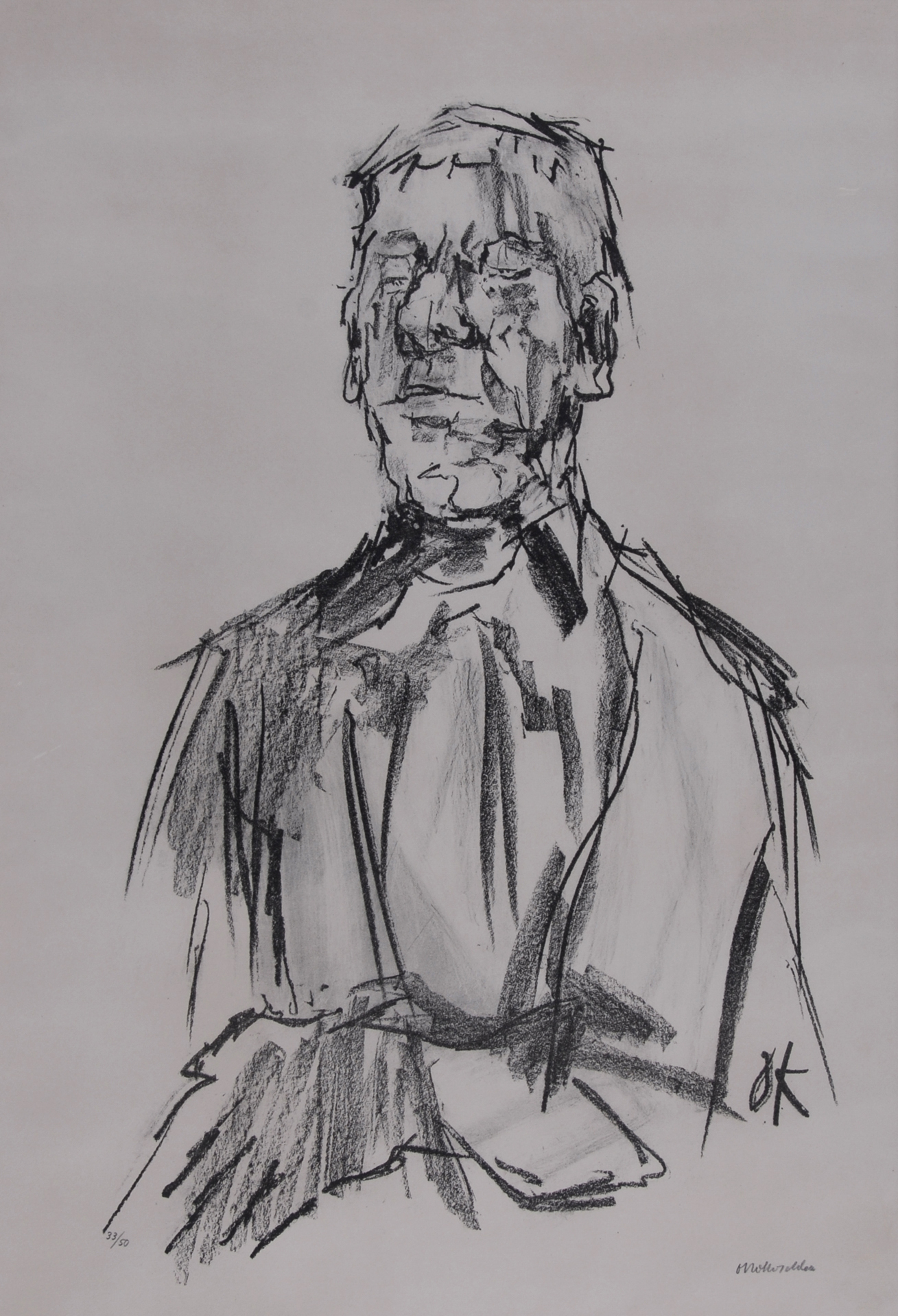 Oskar Kokoschka, Selbstbildnis (Halbfigur)