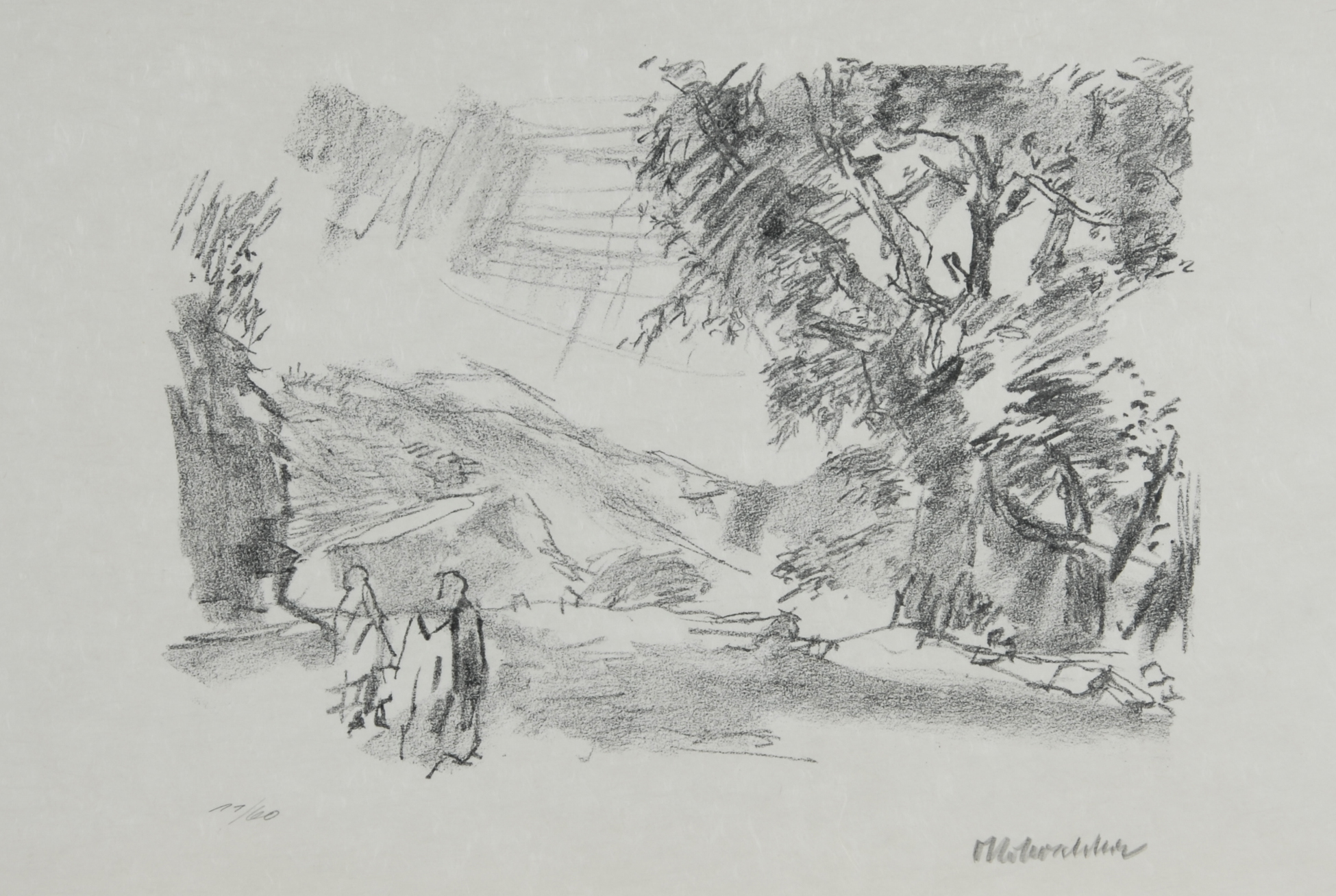 Oskar Kokoschka, 2 sheets: Die Höhe im Atlas, from "Die Odyssee"; Im Palmenwald, from "Die Odyssee"