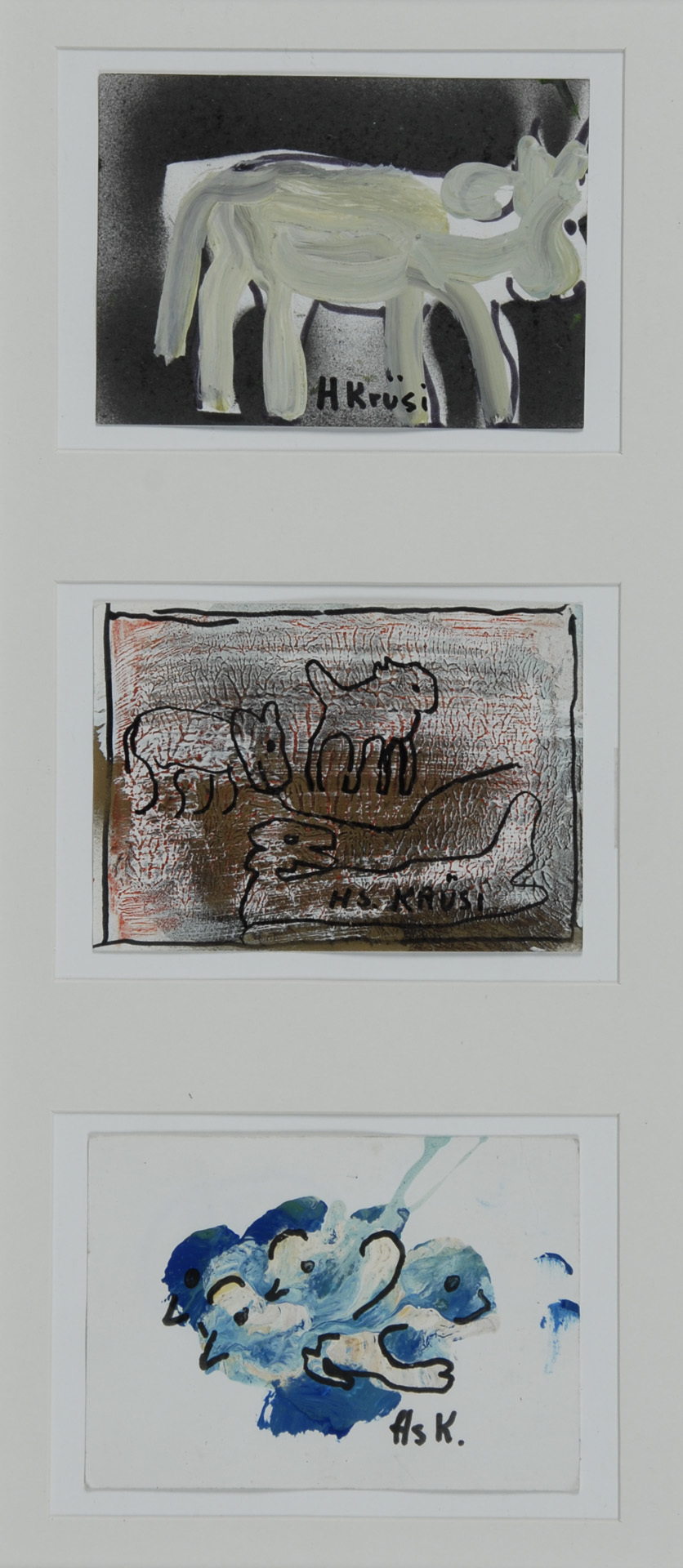 Hans Krüsi, 3 sheets: Kuh; Fabelwesen; Fabelwesen