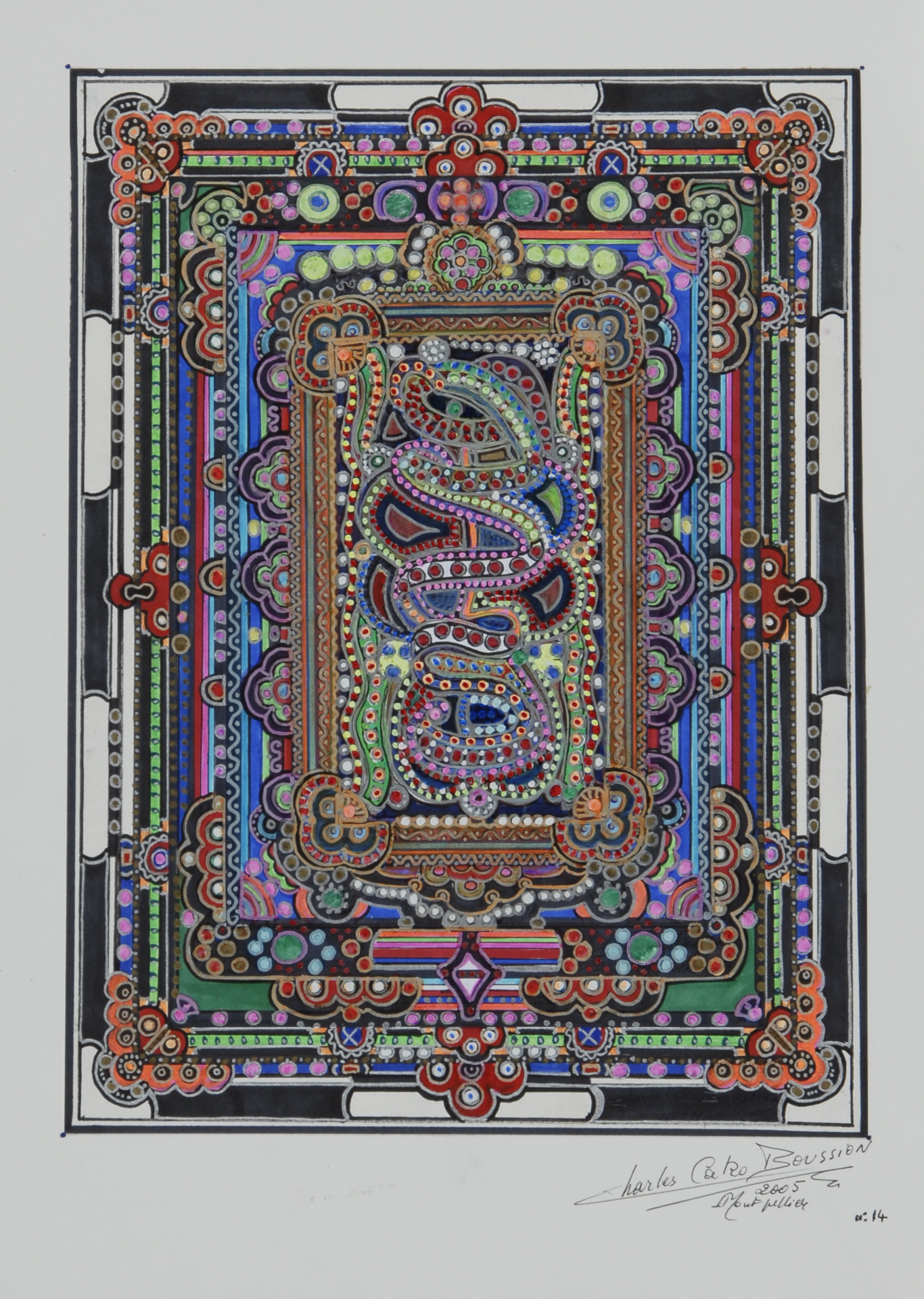 Charles Boussion, Mosaïque d'enluminures irlando-leyzantines