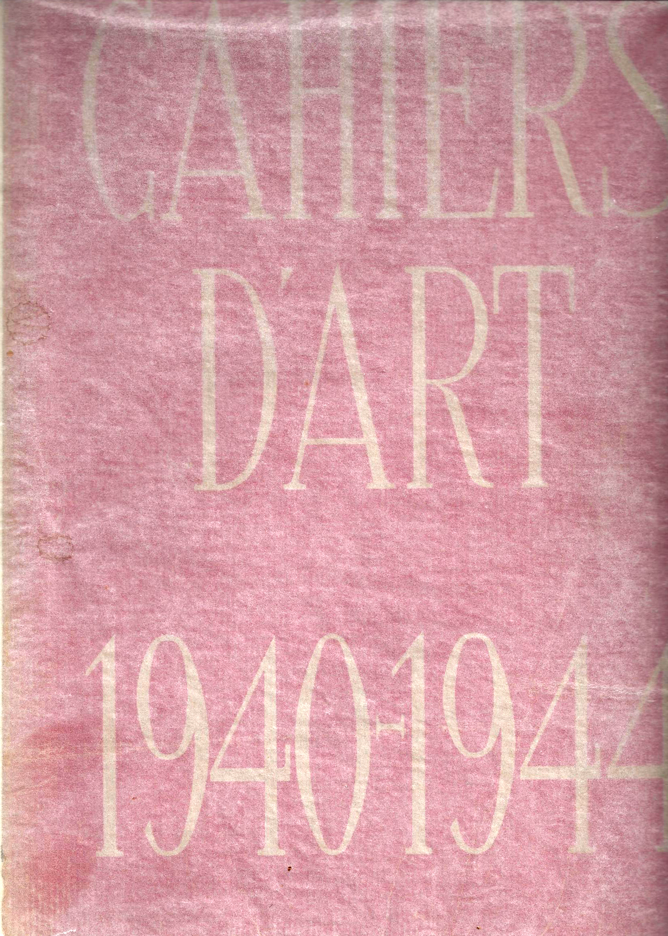 d'Art Cahiers, Book. 1940 - 1944, Quinzième-dix-neuvième année, N° 497