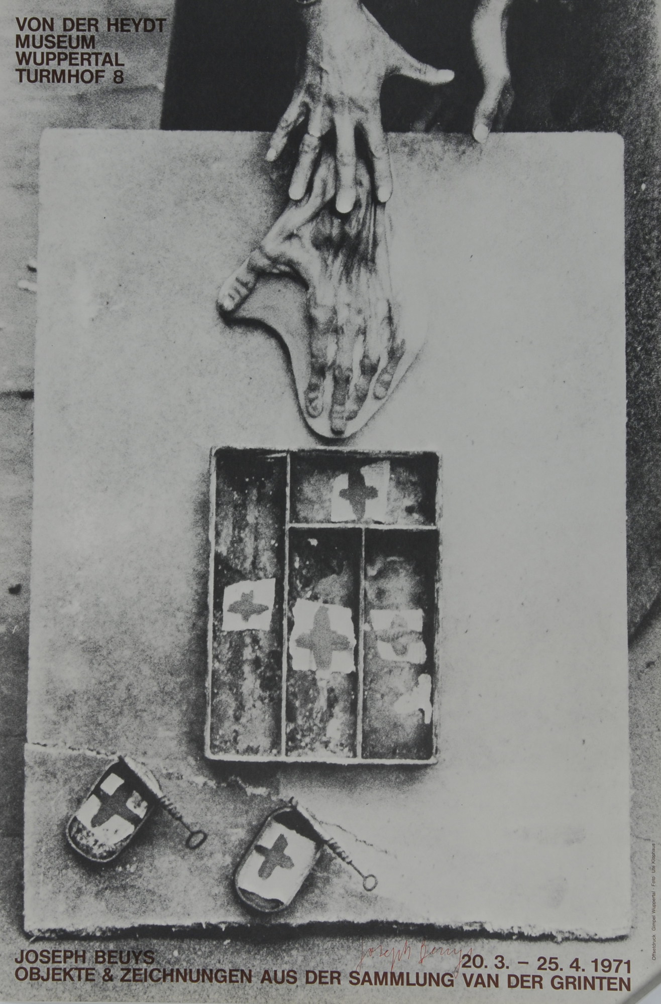 Joseph Beuys, 5 exhibition posters: Von der Heydt Museum, Wuppertal, 1971 Jospeh Beuys, Lenbachhaus München, 1981; Stadtsparkasse Wuppertal, 1984; Galerie Ilverich, 1984; Lenbachhaus, München