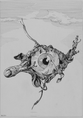 3 Blätter: Das Auge, 1974; Ast