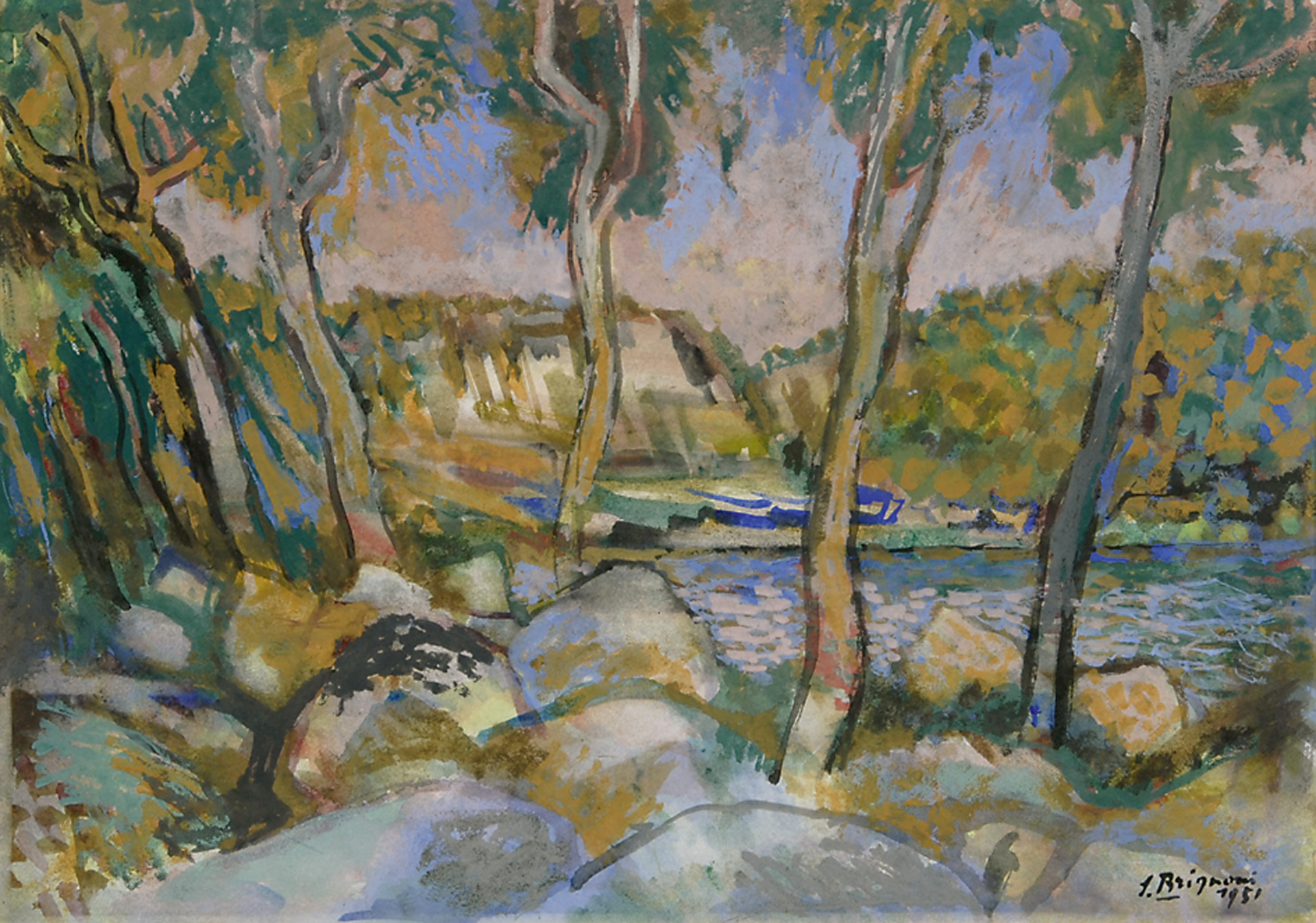 Serge Brignoni, Landschaft mit See